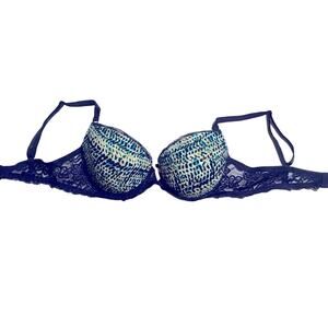 Tart Noir Intimates Navy Multicolor Bra